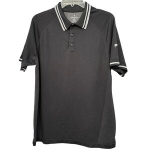 Fabletics Black Polo Shirt Men’s M Athletic Fit Performance Golf Tennis